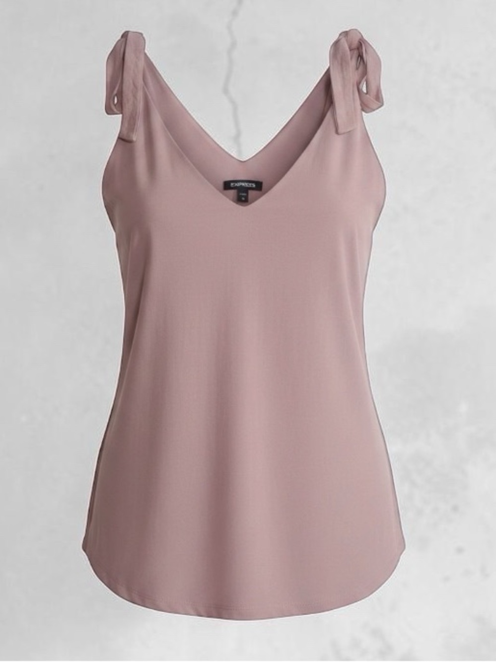 NWOT Express Bow Tie Shoulder Tank Top Blush Pink L